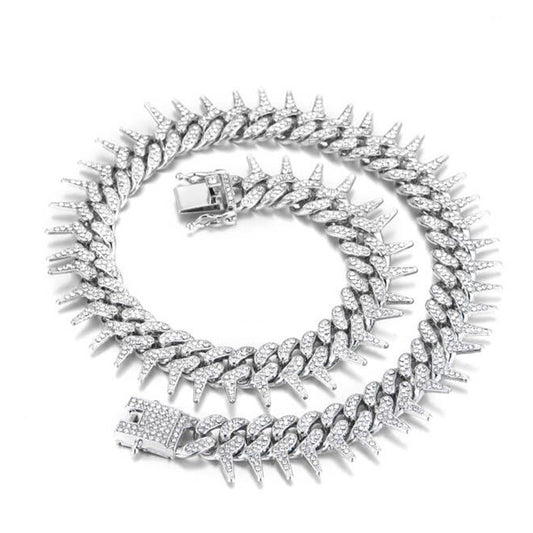 Men's Harajuku Thorns Cuban Necklace - Hip Hop Spike Chain
