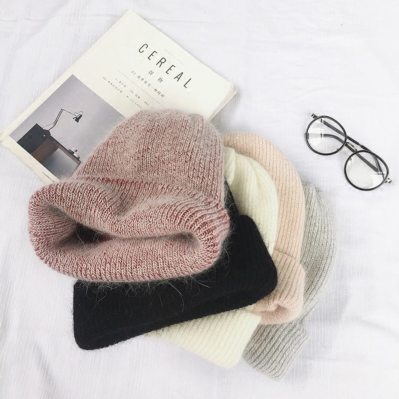 Warm Rabbit Hair Wool Cap - Harajuku Style Knitted Hat