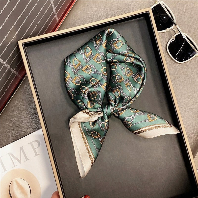 Harajuku Style Silk Scarf - Versatile Autumn Neckband & Headband