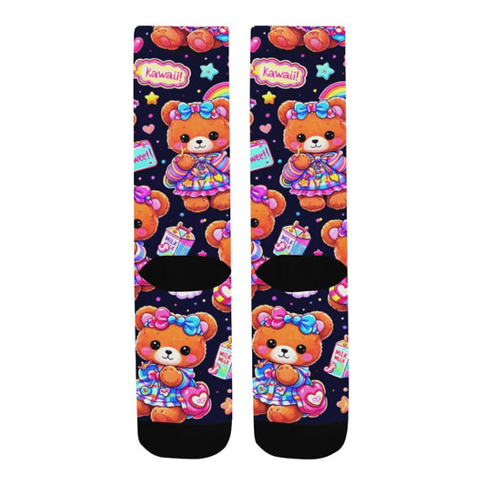 Harajuku Teddy Bear Pattern Custom Socks