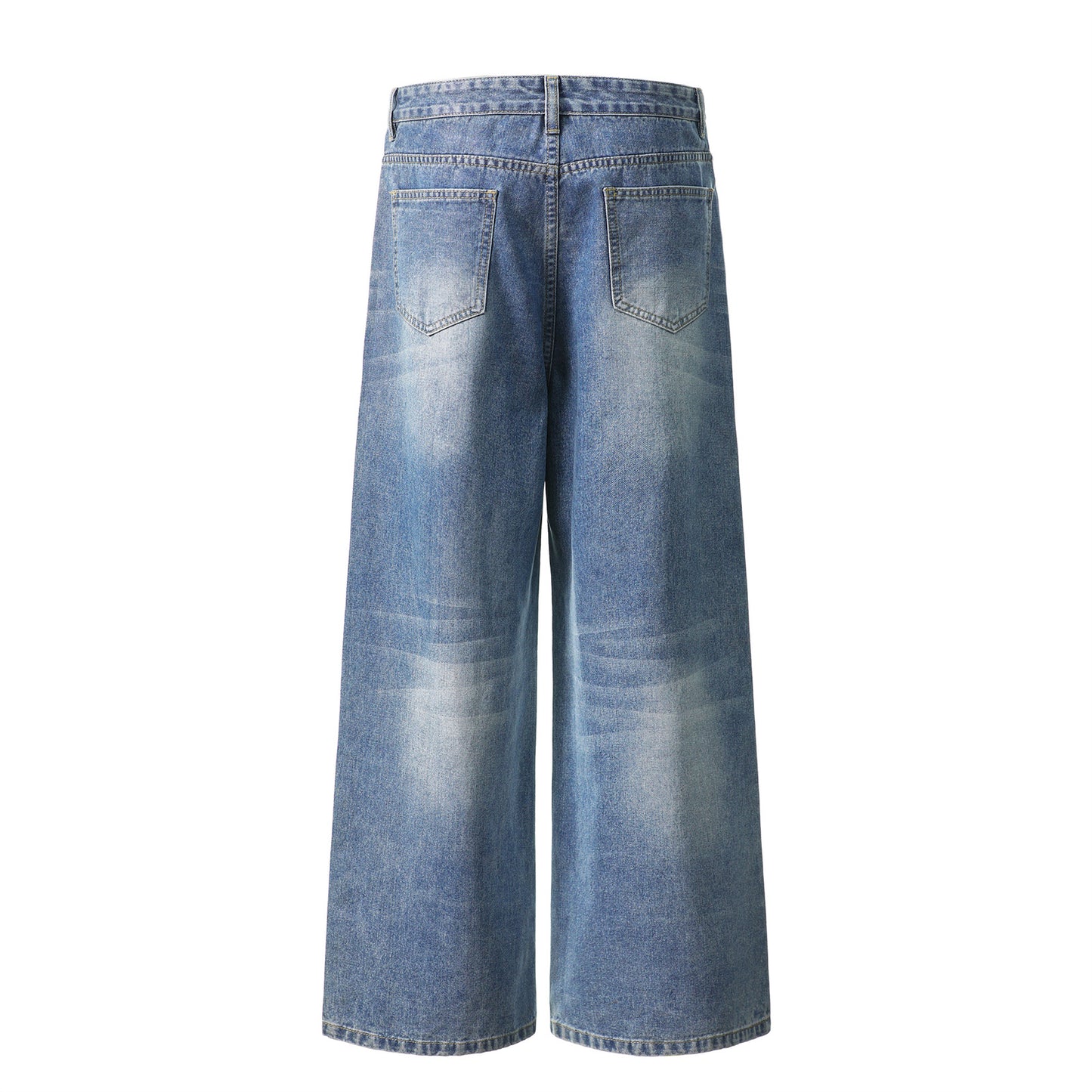 Streetwear Brushed Heavy-Process Washed Denim Pants