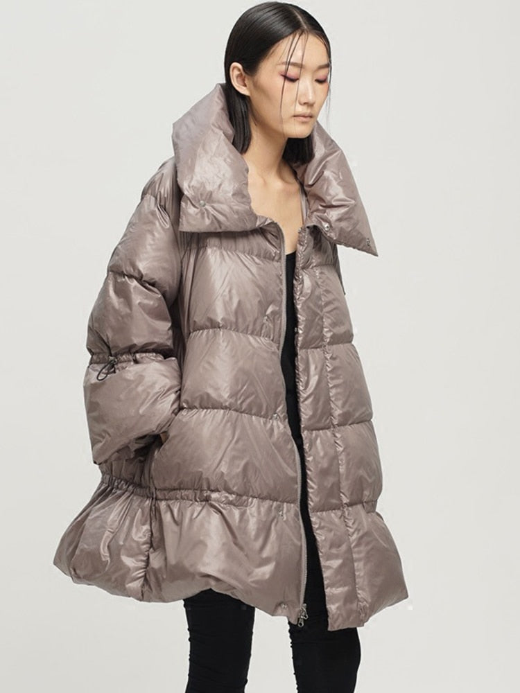 Harajuku Style Stand Collar Long Sleeve Parka
