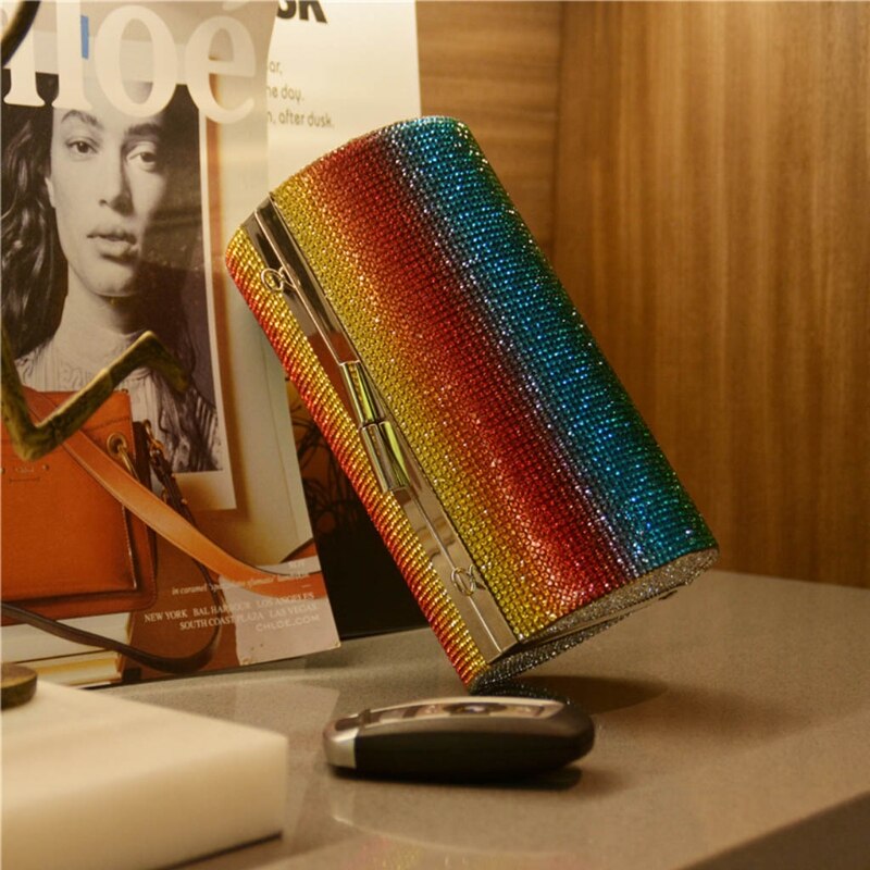 Harajuku Rainbow Rhinestone Evening Bag