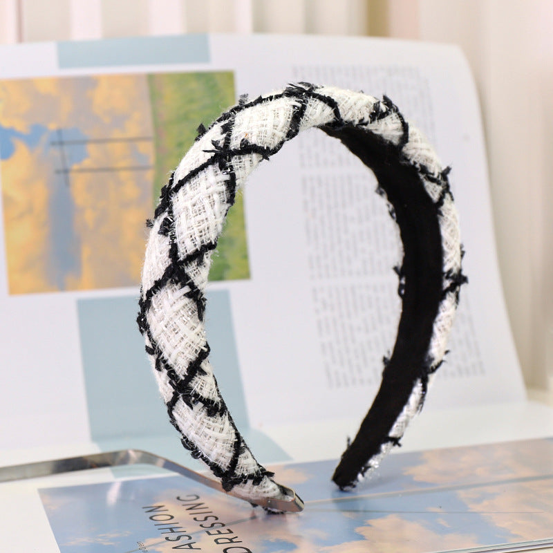 Vintage Knitting Plaid Headband for Women