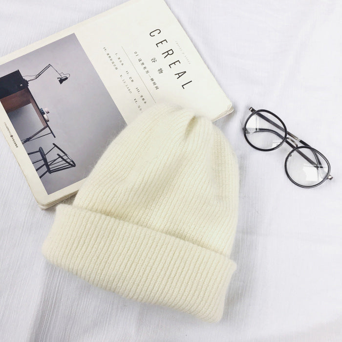 Warm Rabbit Hair Wool Cap - Harajuku Style Knitted Hat
