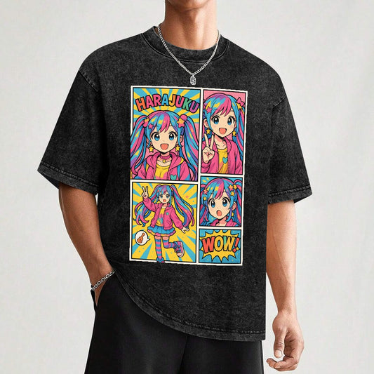 Harajuku Kawaii Comic Strip Panel T-Shirt