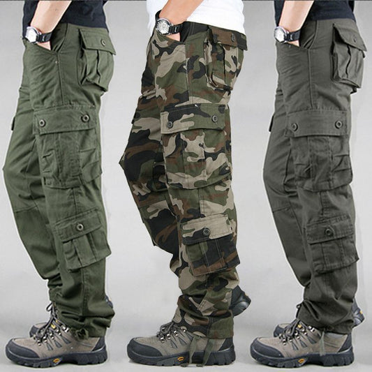 Men's Multi-Pocket Outdoor Work Pants - Sturdy Cotton Casuals