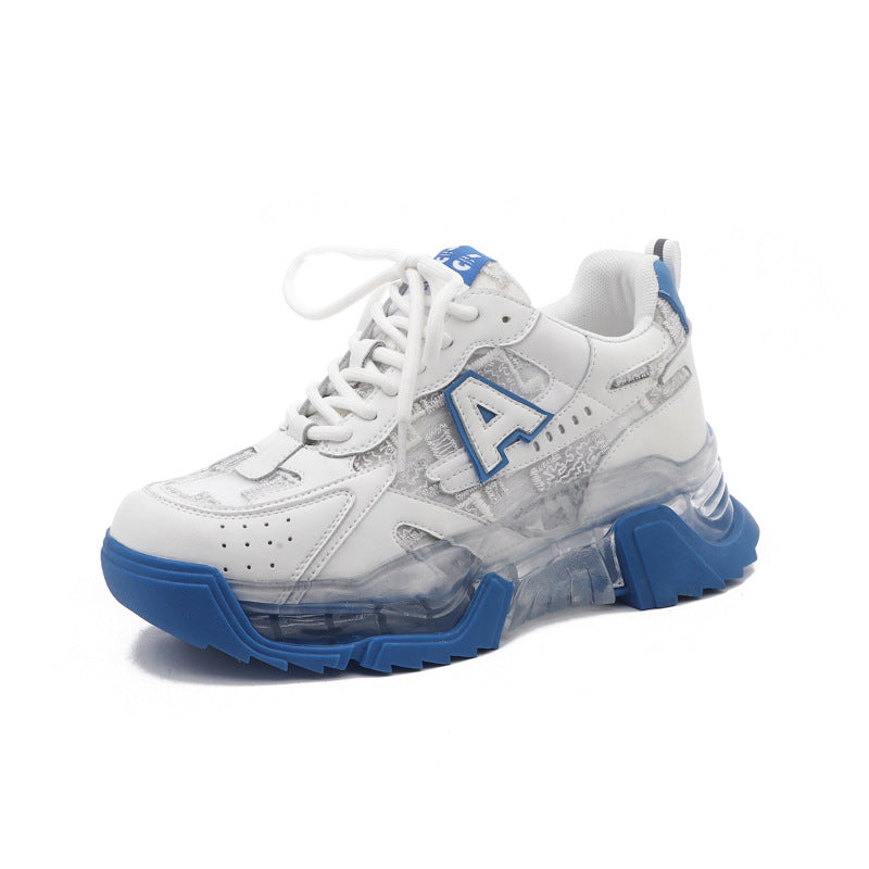 Harajuku Style Casual Sports Shoes for Women - Breathable White Leather
