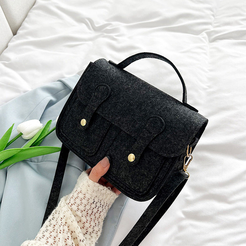 Retro Contrast Color Handbag - Harajuku Style