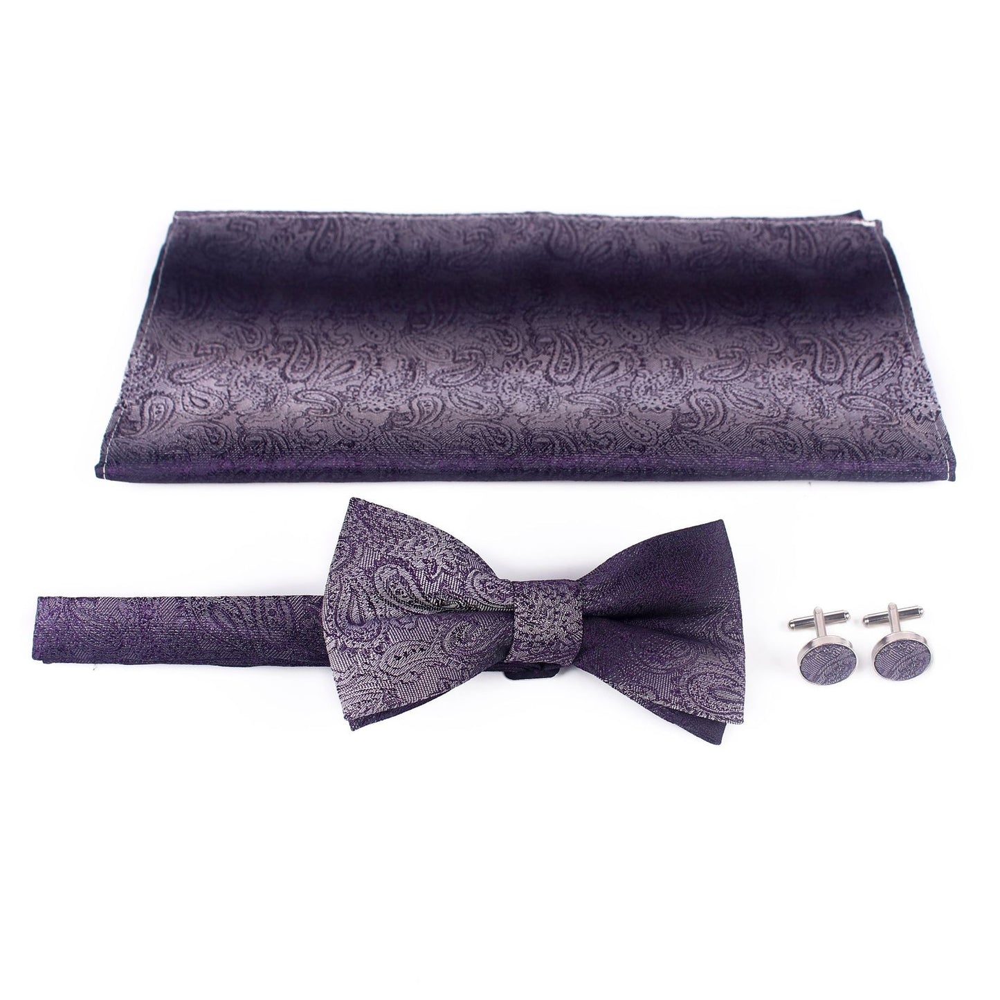 3 Piece Polyester Jacquard Matte Color Men's Party Accessory Set