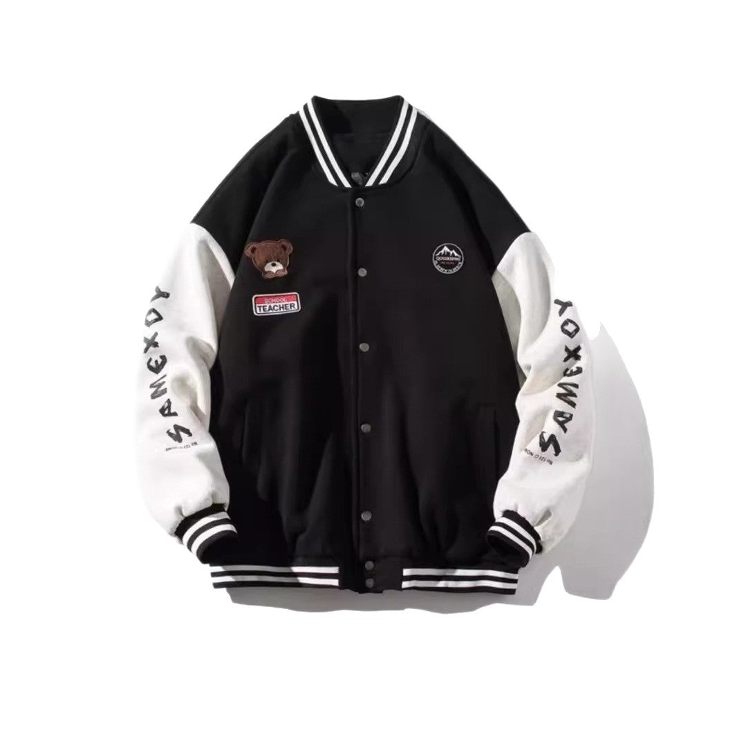 Casual Baseball Jacket for Men, Loose Fit, All-Match Sporty Outdoor Jacket