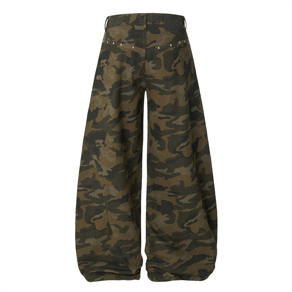 Harajuku Retro Camouflage Scythe Jeans