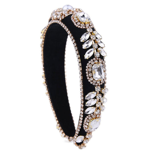 Colored Glass Diamond Flower Headband