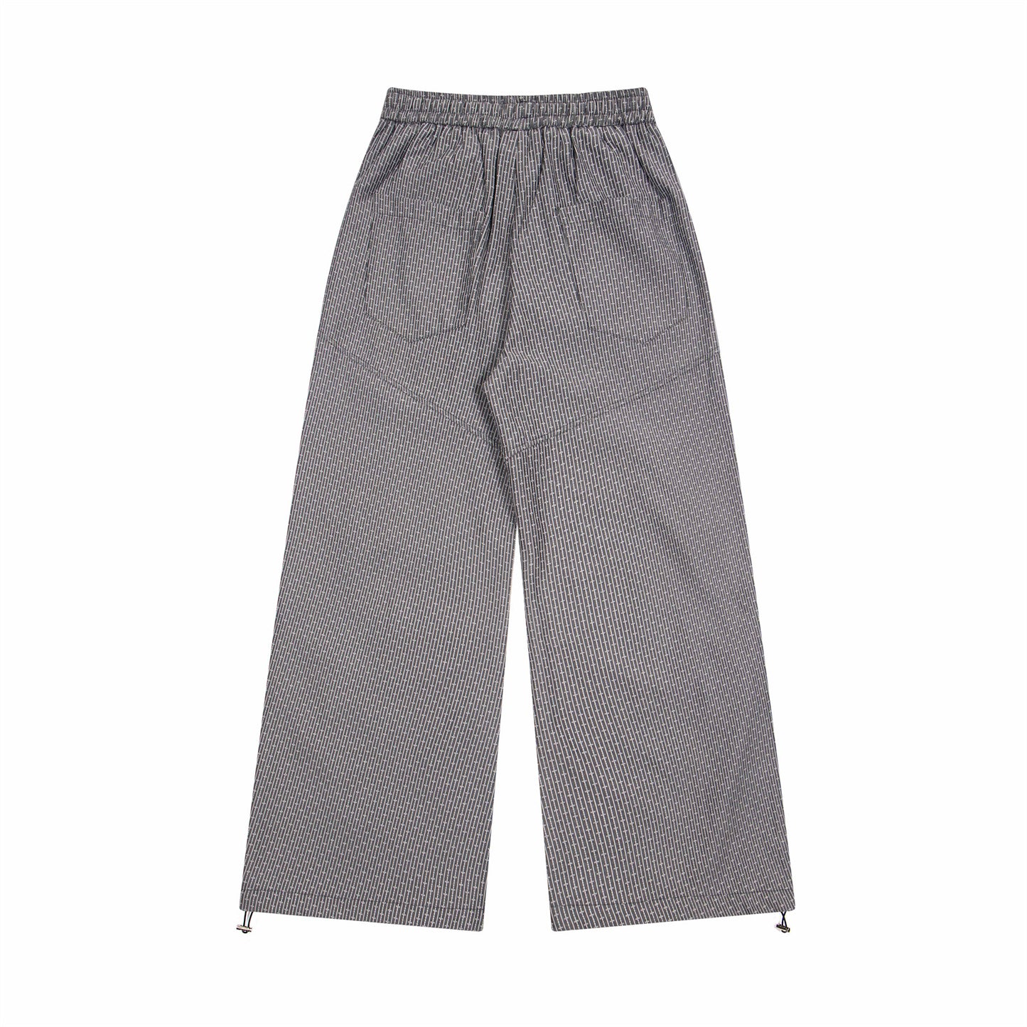 Playful Embroidered Striped Wide Leg Pants