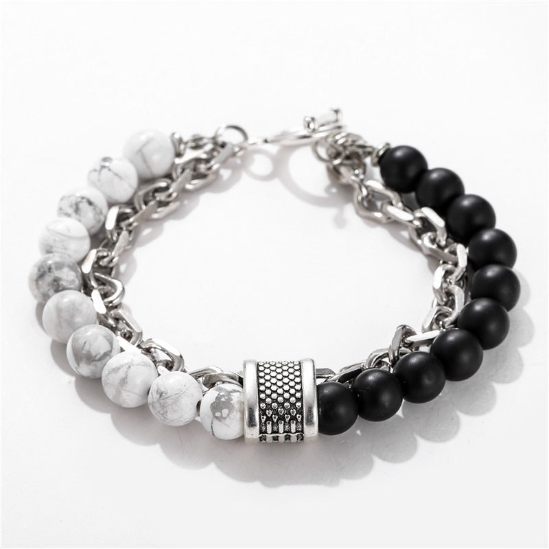 Harajuku Punk Frosted Stone Chain Bracelet