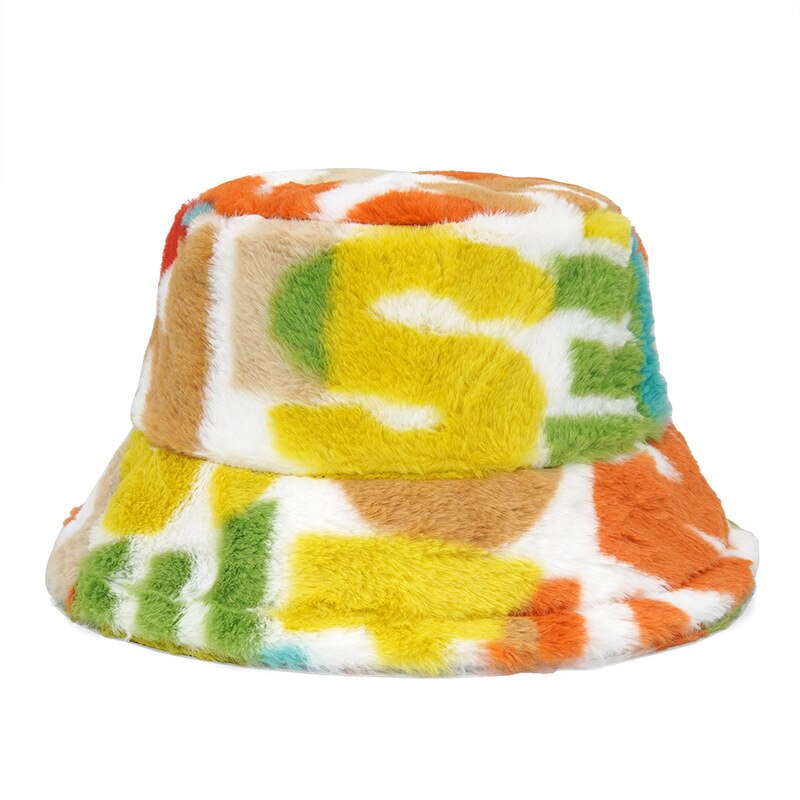 Camouflage Faux Fur Bucket Hat - Warm & Stylish Fisherman Hat