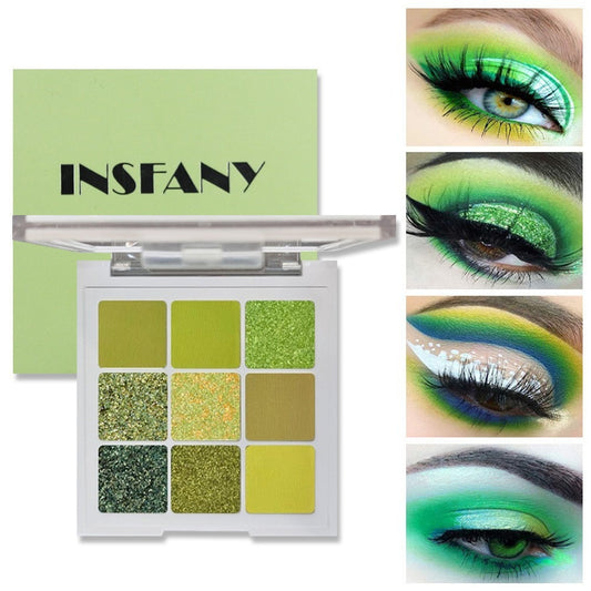 Avocado Jam Green Eye Shadow Palette - 9 Colors