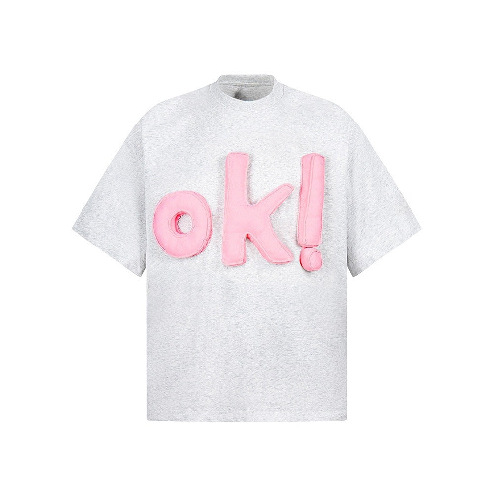 Retro 3D Letter T-Shirt for Women - Harajuku Fashion
