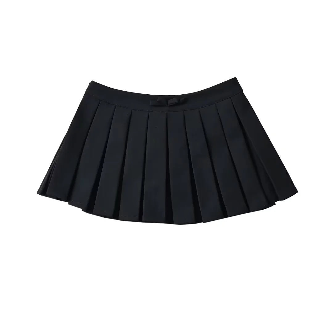 Low Waisted Bow Tie Suit Short Skirt Half Length Skirt