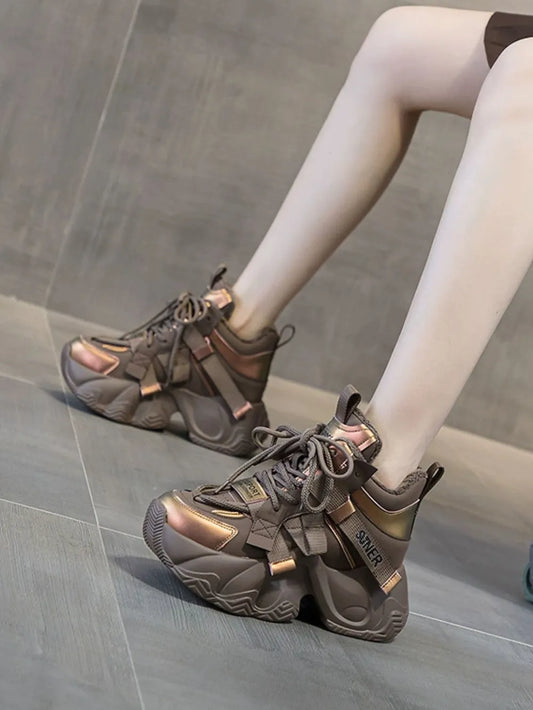 Chunky Platform Lace-Up Sneakers