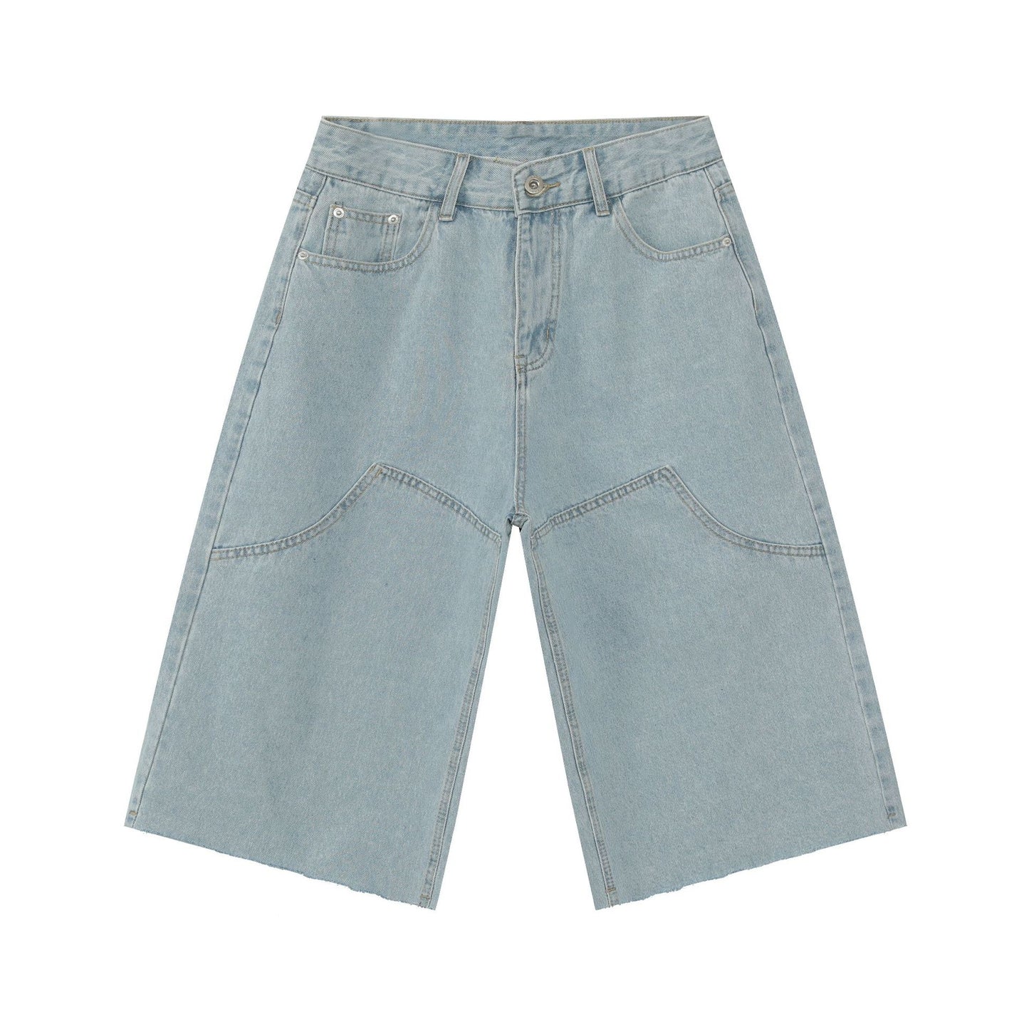 Harajuku Style Loose Wide-Leg Seven-Quarter Jeans