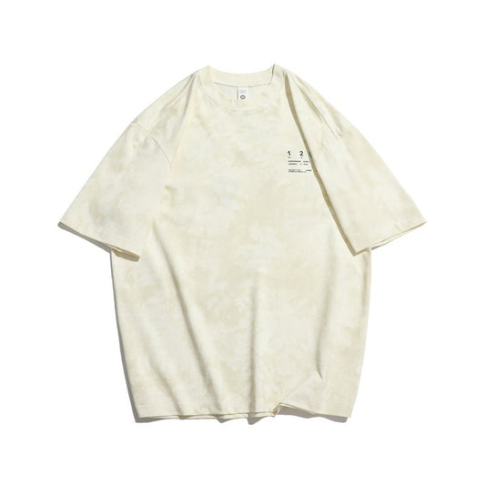 Harajuku Style Washed Distressed Letter Embroidered T-Shirt