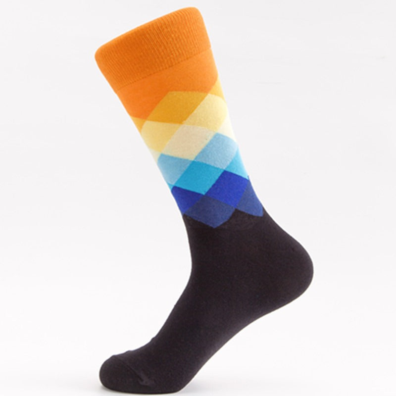 Colorful Diamond Harajuku Style Men's Tube Socks