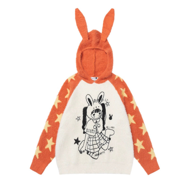 Anime Star Hoodie Women Soft Loose Knitwear Top