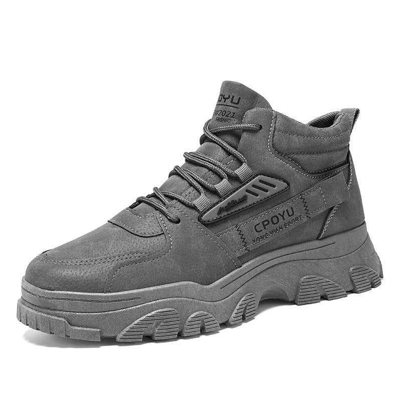 Harajuku Style Breathable High Top Workwear Shoes for Men