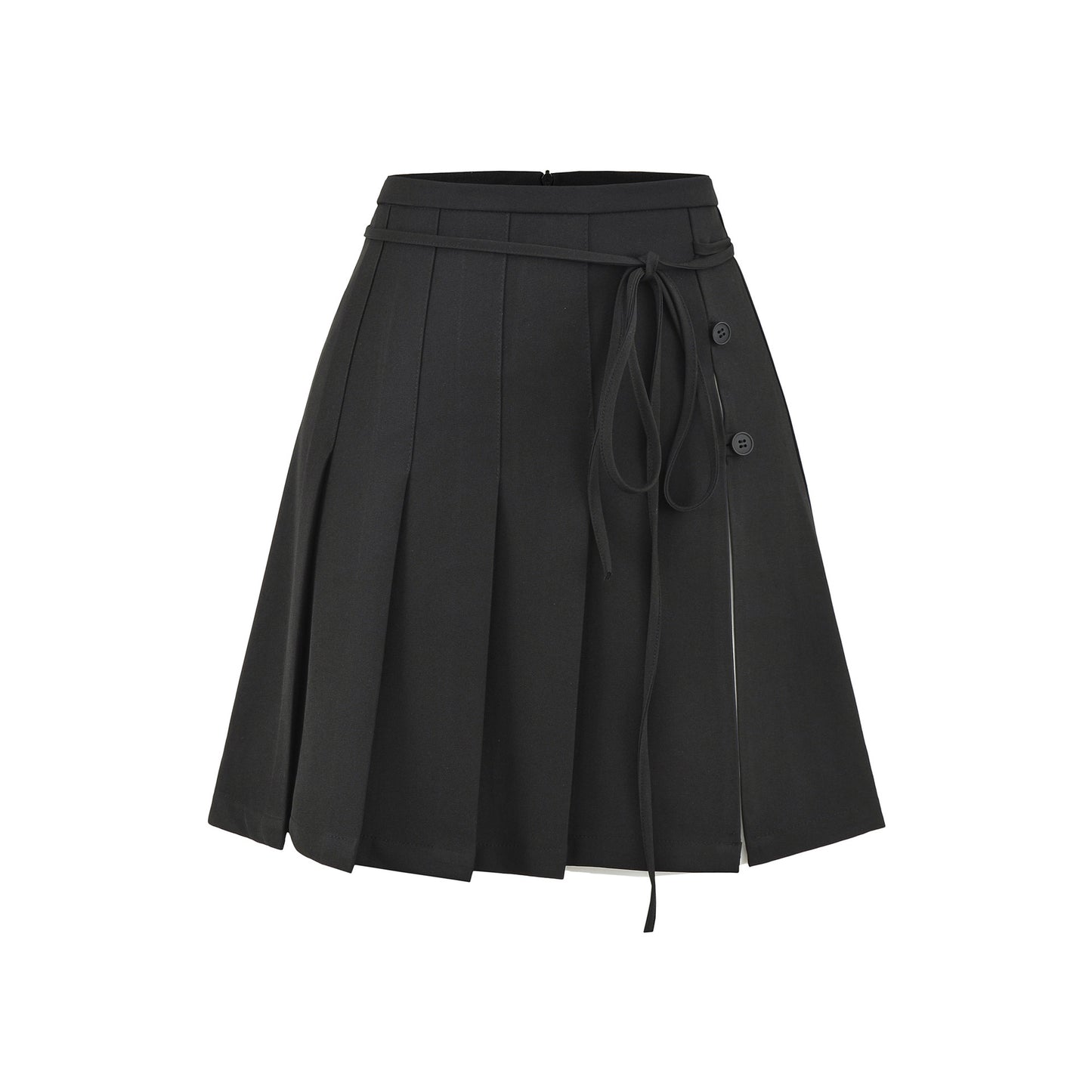 Color Block Patchwork Skirt Suit with Side Split Straps and High Waisted Design