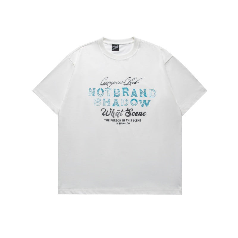 Harajuku-Inspired Distressed Letter Print Loose Tee