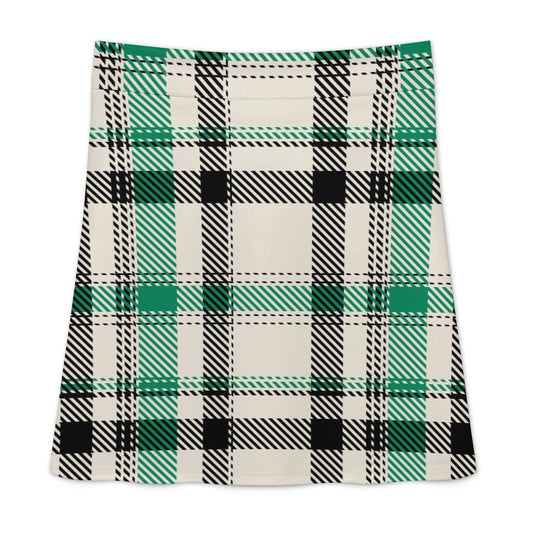 Green Plaid School Girl Zipper Skirt