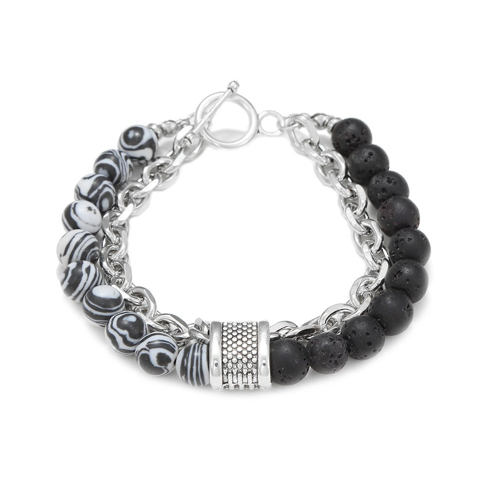 Harajuku Punk Frosted Stone Chain Bracelet