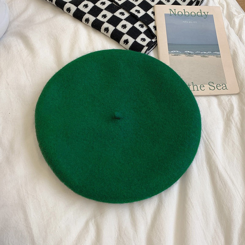 Retro Candy Colored Wool Beret - Harajuku Style