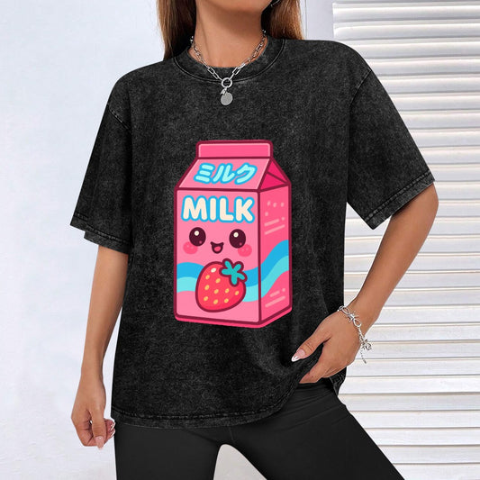 Kawaii Pink Japanese Strawberry Milk T-Shirt