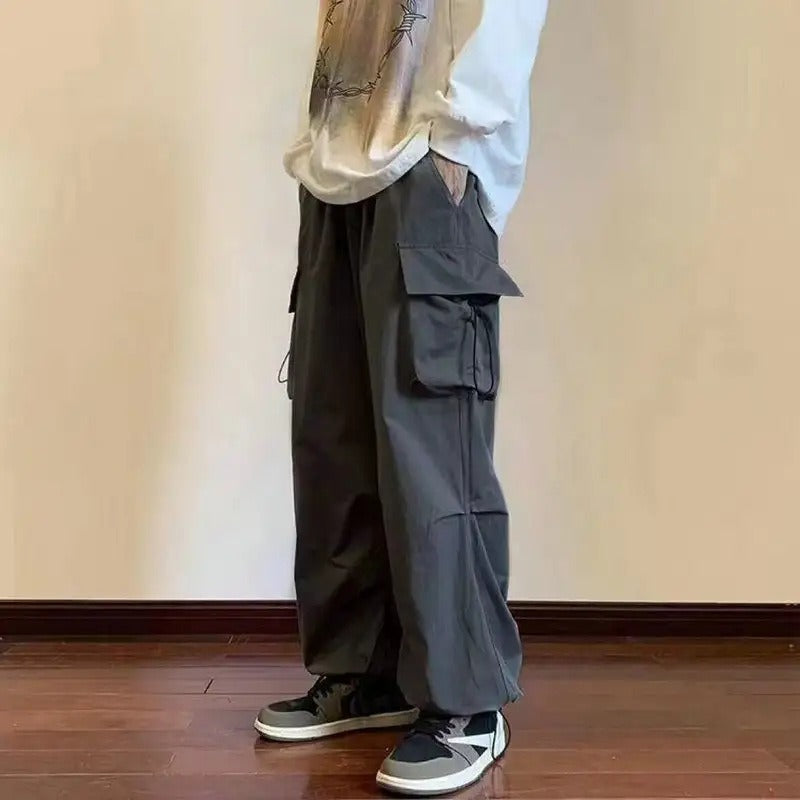 Men's Harajuku Style Loose Straight Overalls