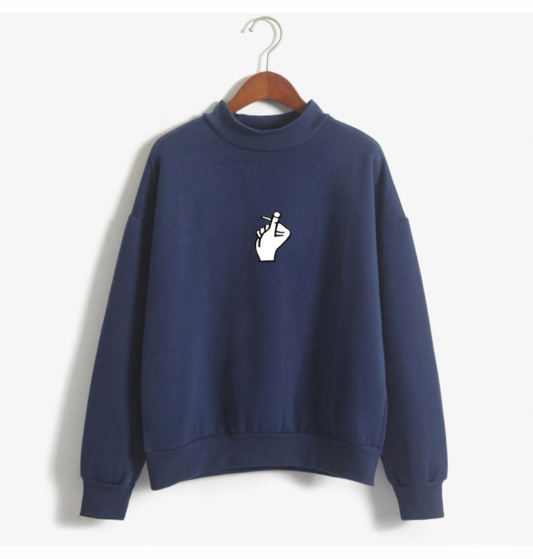 Playful Love Gesture Crewneck Sweatshirt for Women