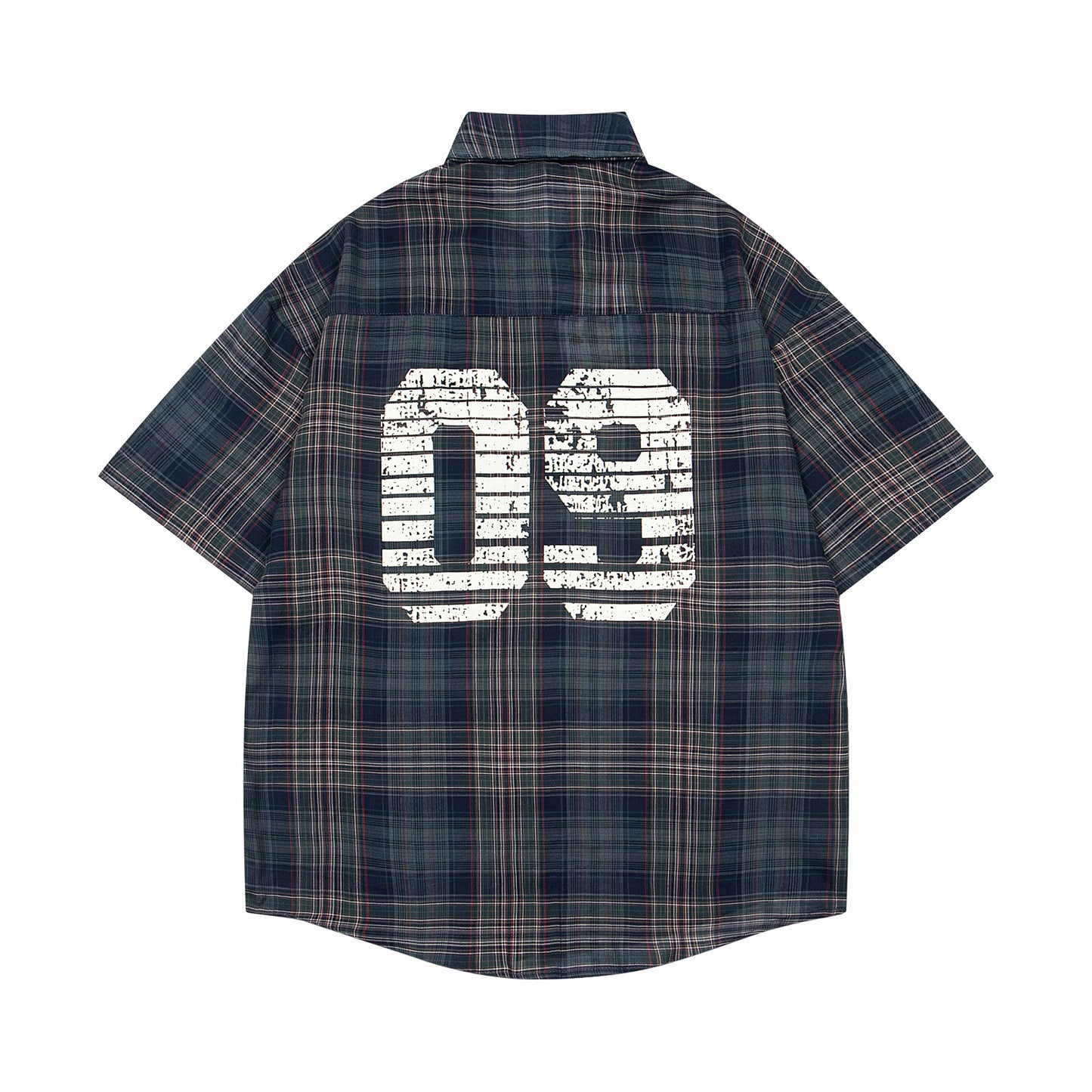 Retro College Plaid Shirt with Tie for Men & Women