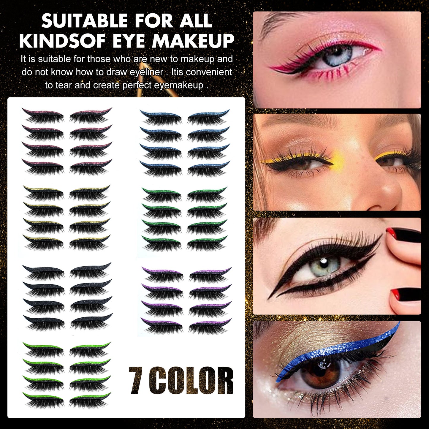 Glitter Self-Adhesive Eyeliner Sticker Set for Harajuku Style