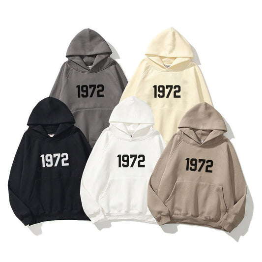 1972 Harajuku Style Hoodie – Trendy Double Layer Design