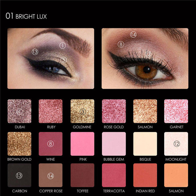 18 Colors Shimmer Matte Pigment Eye Shadow Palette