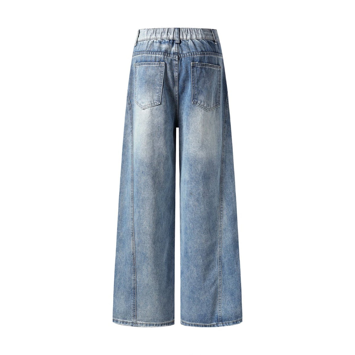 Washed Ground White Wide Leg Jeans - Harajuku Style
