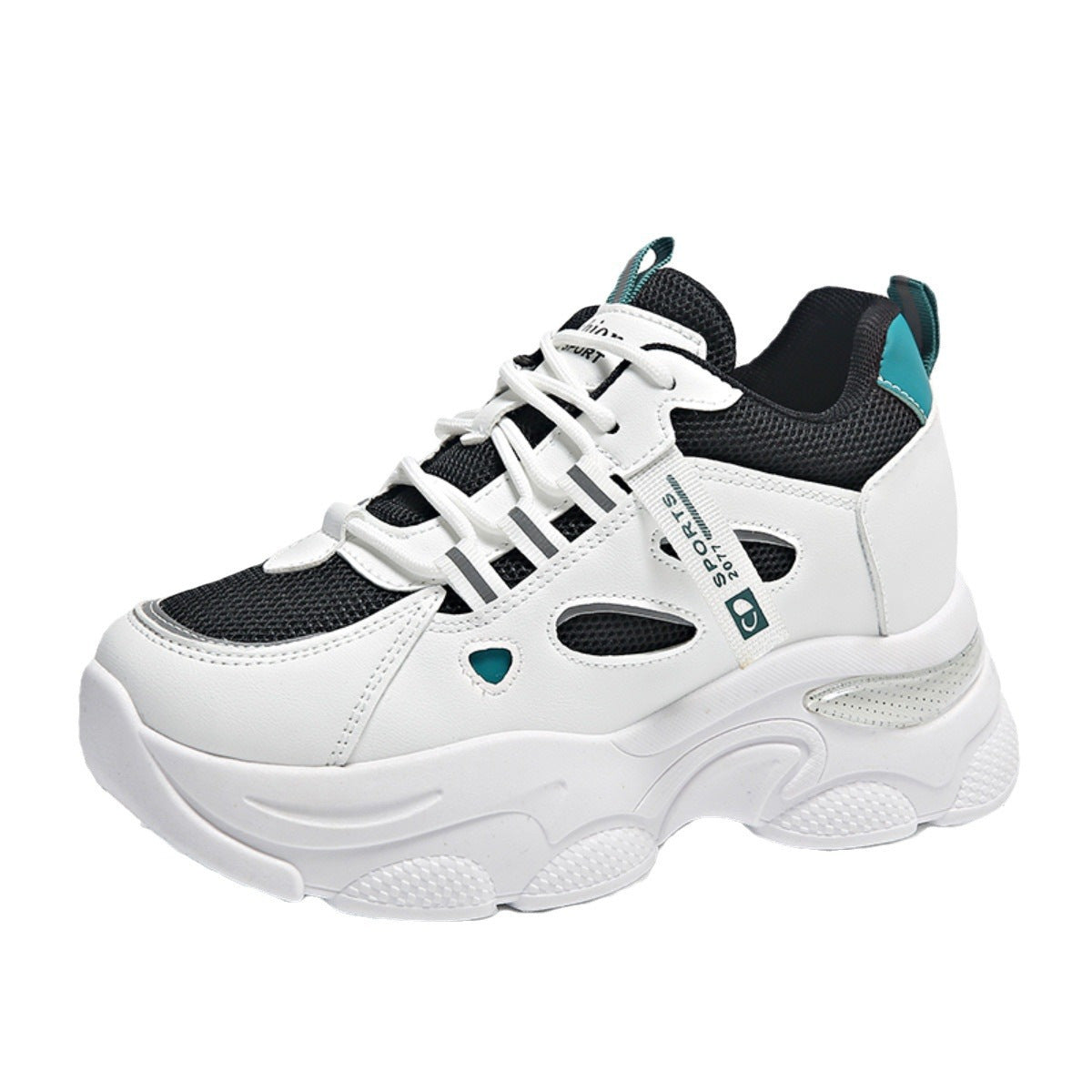 Real Leather Raised Dad Shoes with Air Cushion