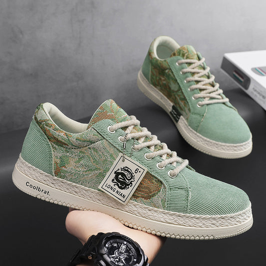 Trendy Harajuku Men's Casual Linen Board Shoes