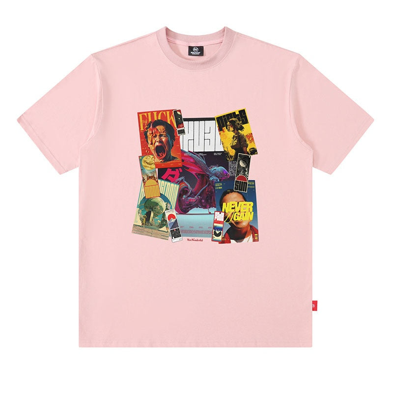 Flame Print Oversize Cotton T-Shirt for Men