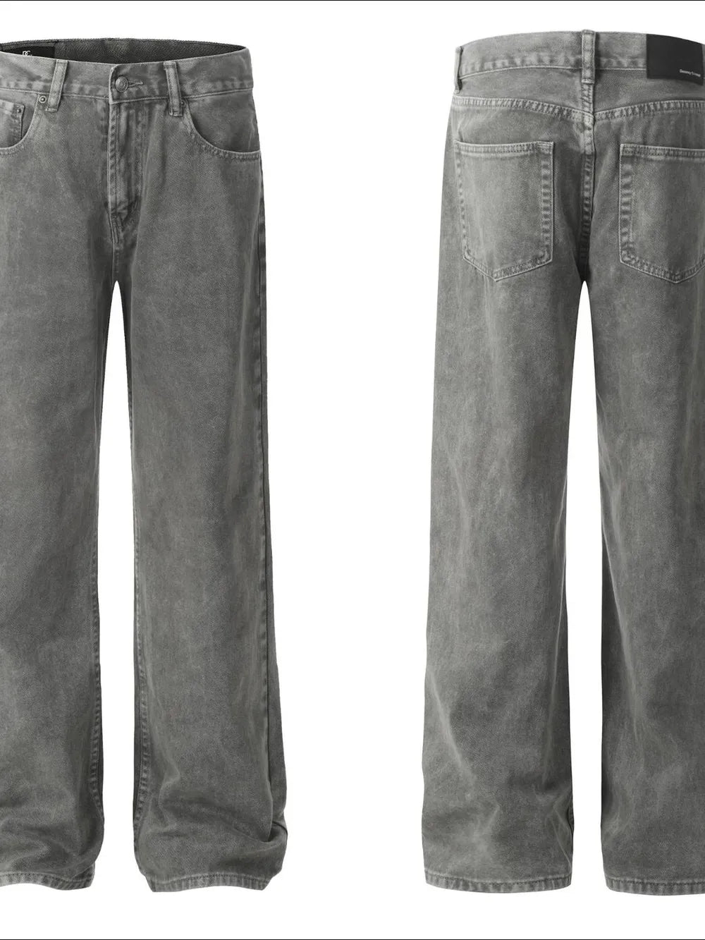 Men's Straight Leg Jeans - Harajuku Style with Pockets