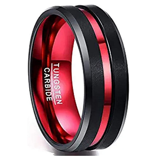 Playful Tungsten Gold & Black Dual-Color Unisex Ring