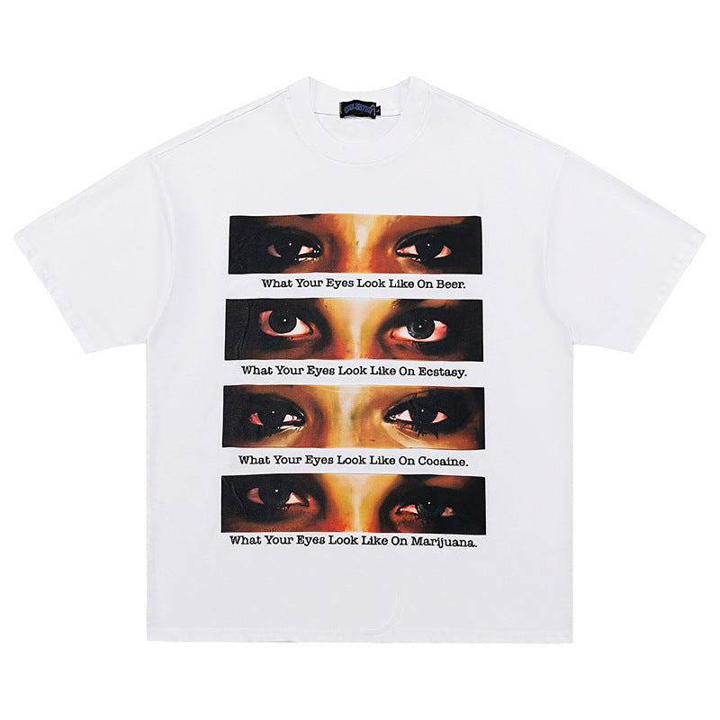 Men's Vintage Print Harajuku Style Loose Tee