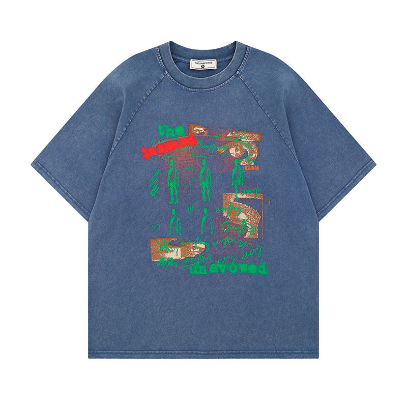 Harajuku Style Loose Fit Cotton Tee for Men