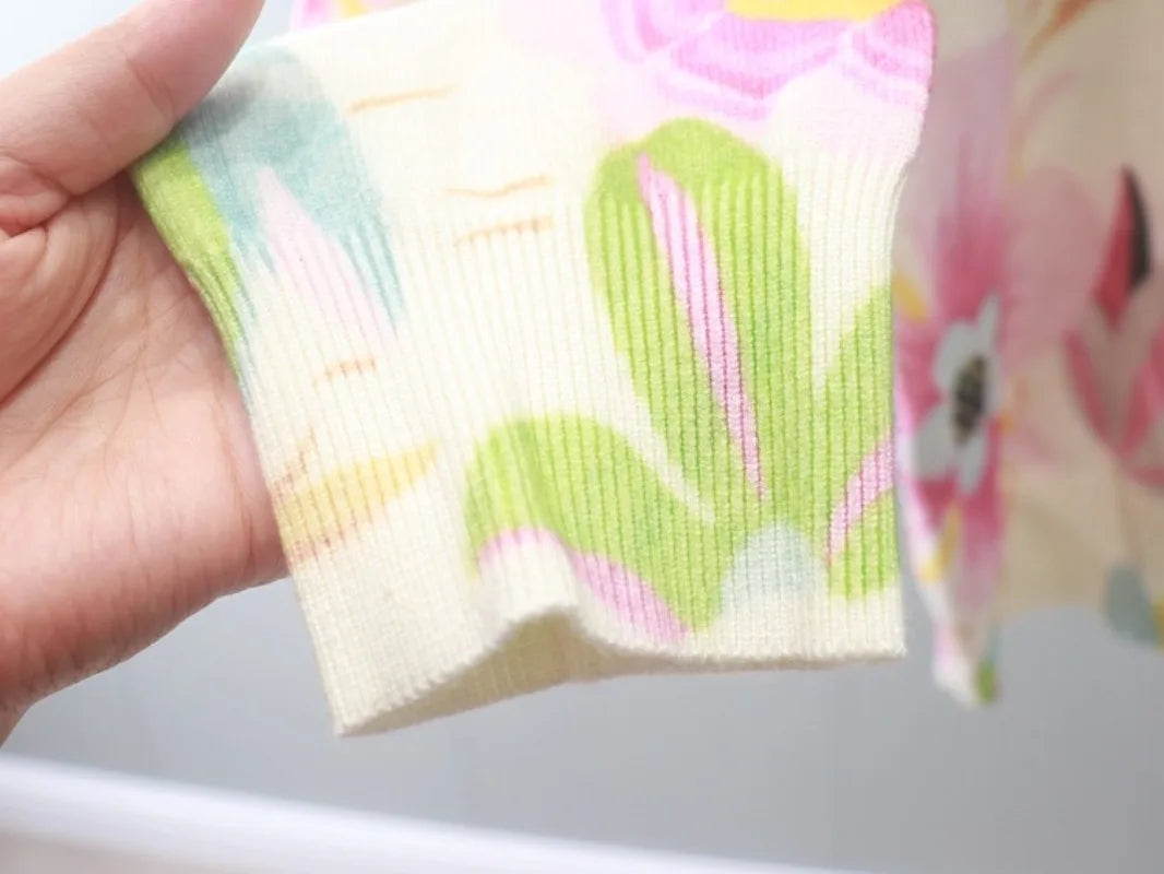 Women's Sweaters Luxury Brand High Quality Flowers Print Wool Knit Tops Long Sleeve Jumper Jersey Blouses New Japanese Style Cute